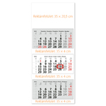 Maxi Classic, 3 tömbös 3 hónapos speditőr naptár - Üres, nyomtatható fejrésszel