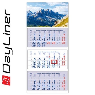 Medium Club, 3 tömbös 3 hónapos speditőr naptár - Hegy fejrésszel