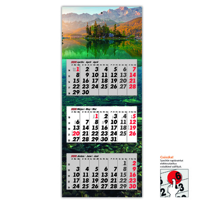 3 tömbös speditőr naptár - Hegyek fejrésszel