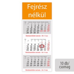 Maxi Classic, 3 tömbös 3 hónapos speditőr naptár - Fejrész nélkül, 10db/csomag