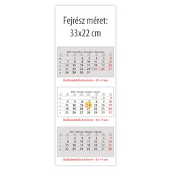 SP3, 3 tömbös 3 hónapos speditőr naptár - Üres, nyomtatható fejrésszel