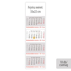 SP4, 4 tömbös 4 hónapos speditőr naptár - Üres, nyomtatható fejrésszel, 10db/csomag